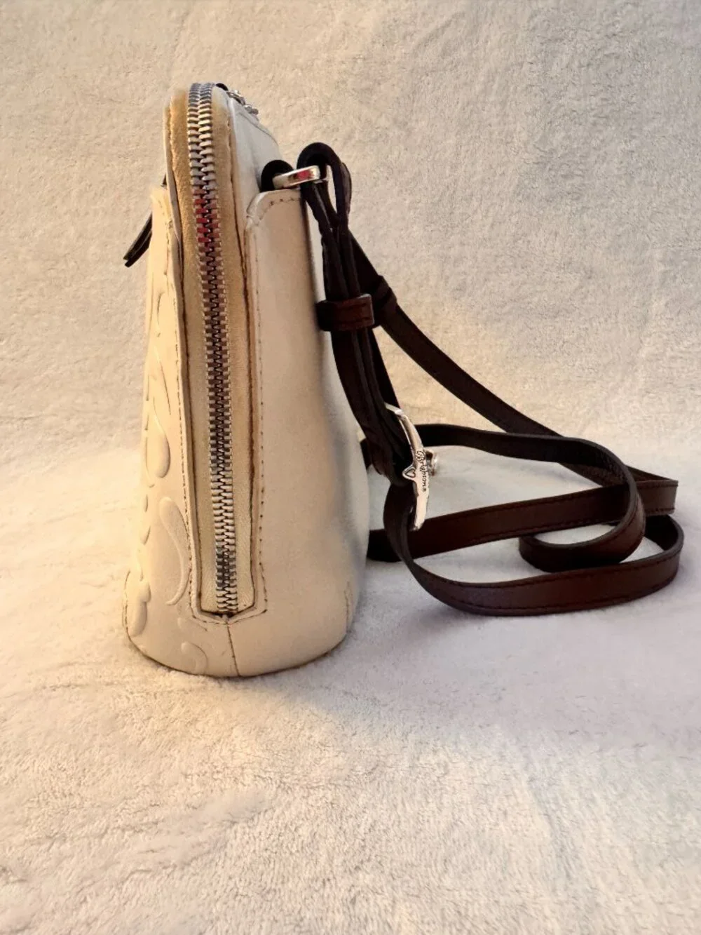 Brighton Alexa Cordoba Embossed Leather Crossbody Bag